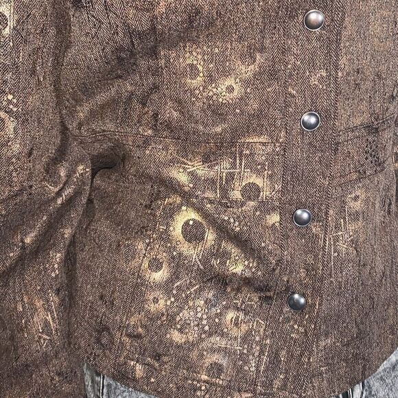 Coldwater Creek Metallic Snap Down Jacket Size 10 - Picture 5 of 12